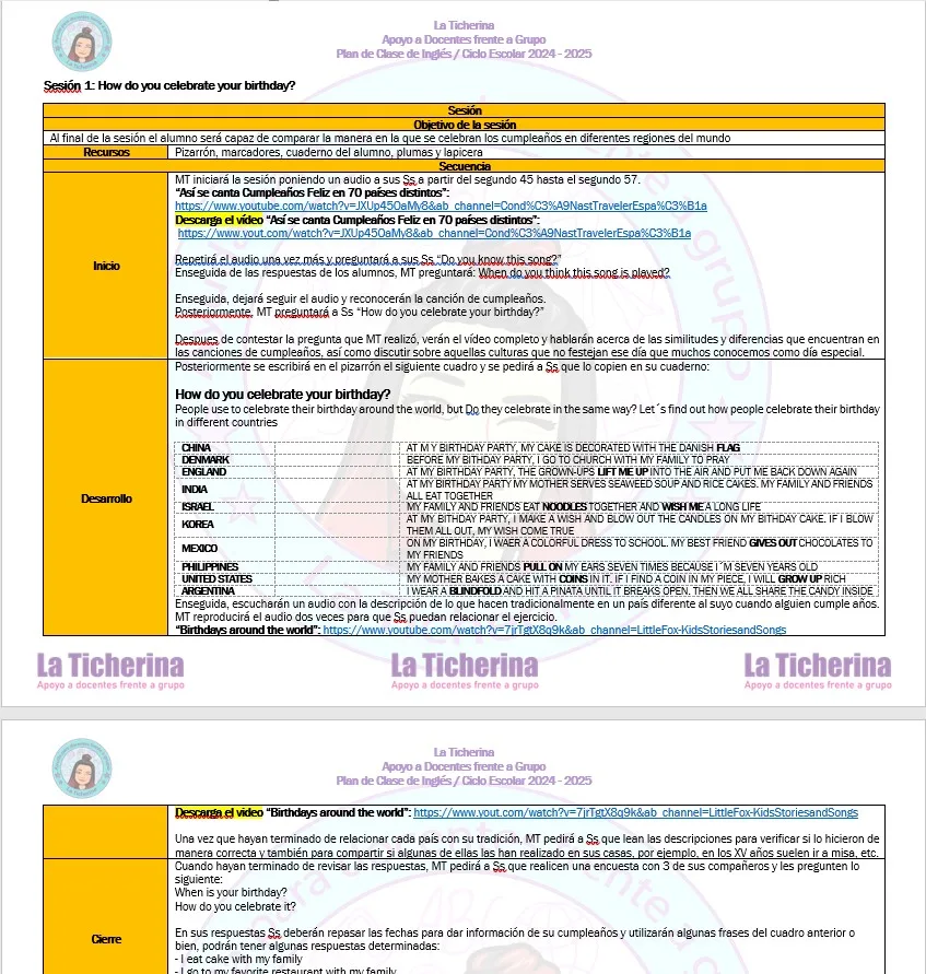 Planeación Inglés Octubre Contenido 2 / 2° de Secundaria Ciclo 2024 2025 - Imagen 3