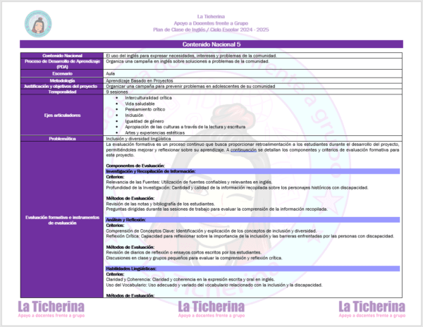 Planeación Inglés Enero Contenido 5 / 3° de Secundaria Ciclo 2024 - 2025 - Imagen 2