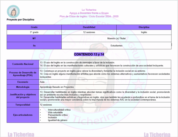 Planeación Inglés JUNIO Contenido 13 y 14 / 3° de Secundaria Ciclo 2024 - 2025 - Imagen 2