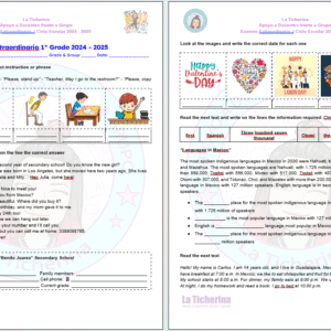 Examen Extraordinario de Inglés Contenidos 1 - 14 / 1° 2° 3° de Secundaria 2024 - 2025