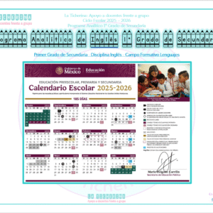 Bundle Programa Analítico de Inglés 2025 - 2026 | 1° 2° 3° de Secundaria Inglés