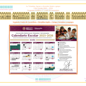 Programa Analítico de Inglés 2025 - 2026 | 2° de Secundaria Inglés