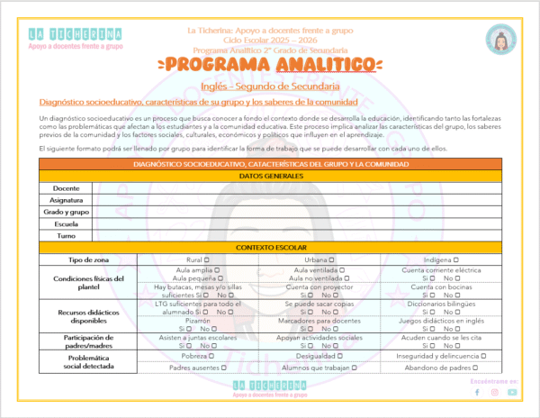 Programa Analítico de Inglés 2025 - 2026 | 2° de Secundaria Inglés - Imagen 2