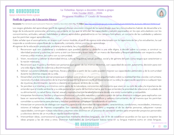 Programa Analítico de Inglés 2025 - 2026 | 3° de Secundaria Inglés - Imagen 2