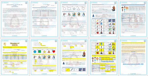 Bundle Examen de Diagnóstico de Inglés Secundaria | 1° 2° 3° grado | Ciclo 25-26