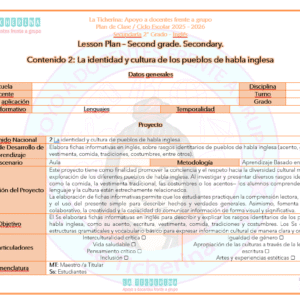 Planeación Inglés Contenido 2 / La diversidad lingüística y sus formas de expresión en México y el mundo / 2° de Secundaria Ciclo 2025 - 2026