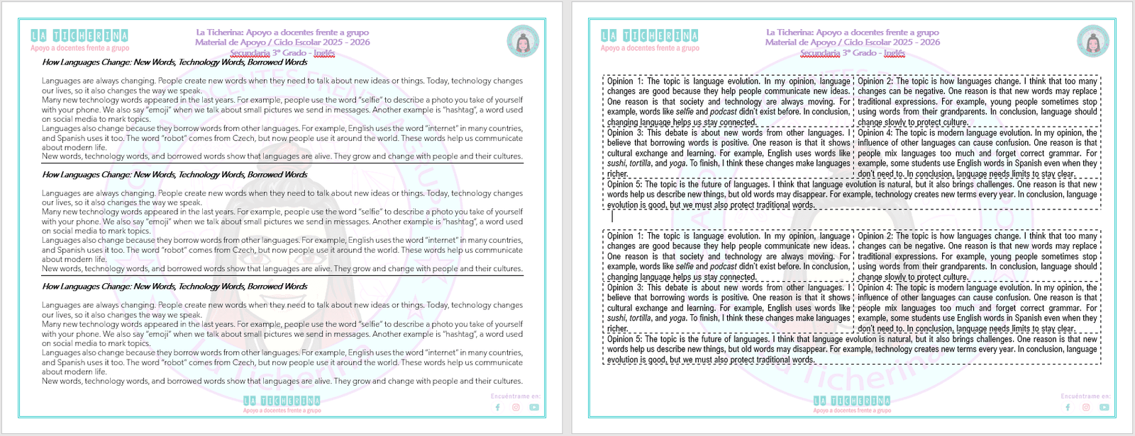 Planeación Inglés Contenido 4 / Uso de diversos textos en inglés que promueven... / 3° de Secundaria Ciclo 2025 - 2026 - Imagen 3