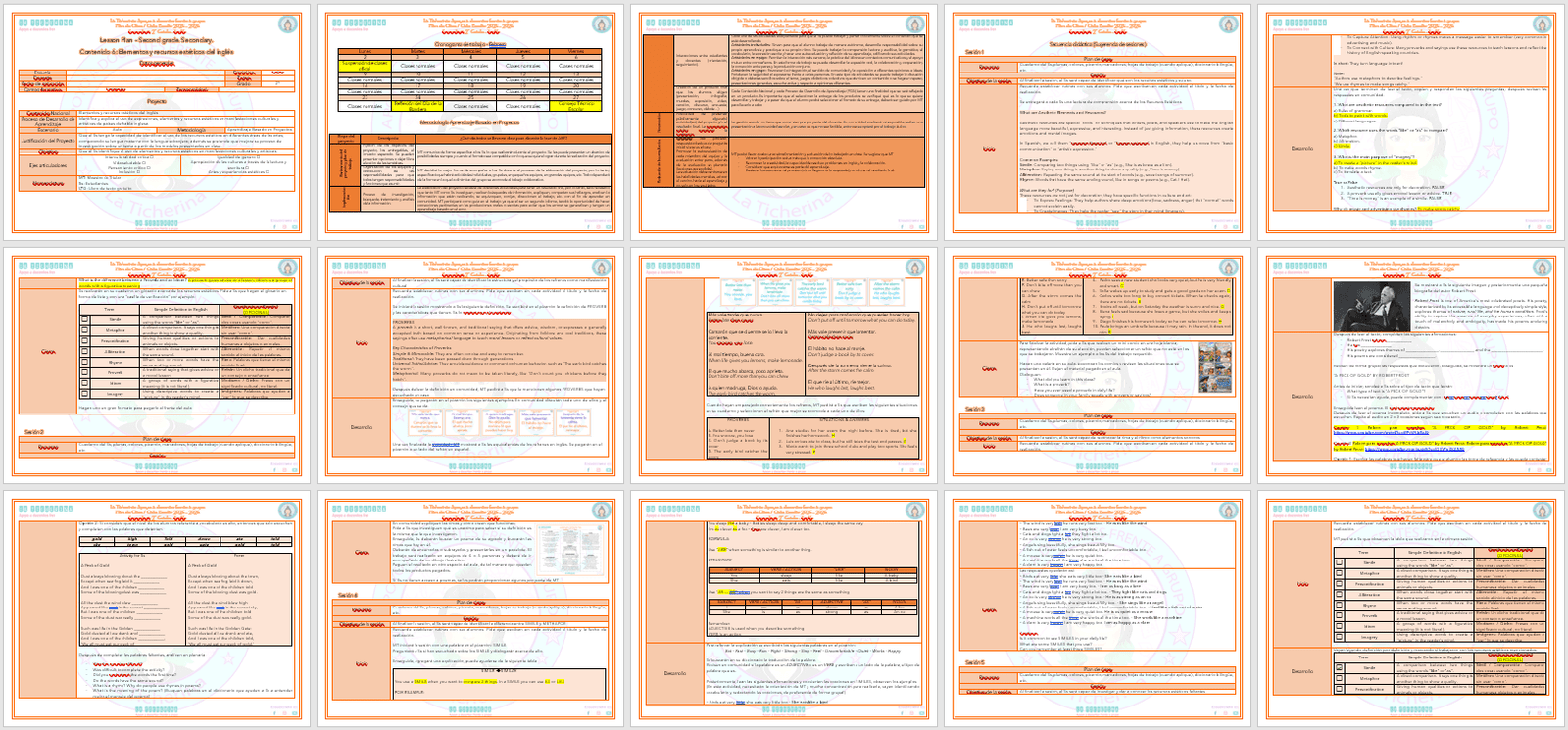 Planeación Inglés Contenido 6 / Elementos y recursos estéticos / 2° de Secundaria Ciclo 2025 - 2026 - Imagen 2