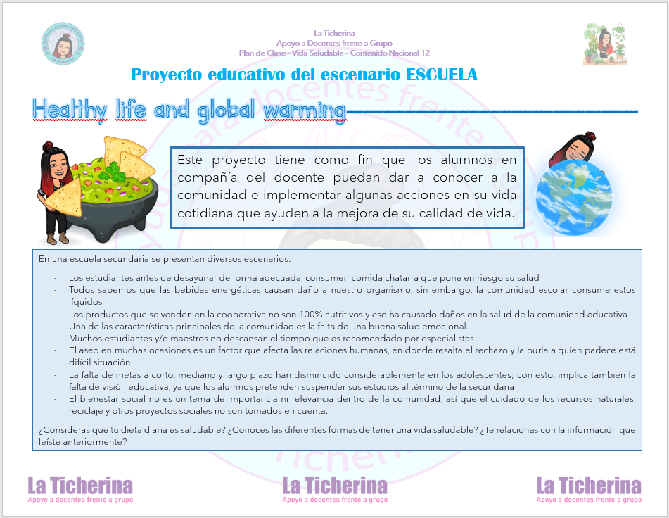 Planeación Inglés Contenido 12 / Vida Saludable / 1° de Secundaria Ciclo 2023 - 2024 - Imagen 3