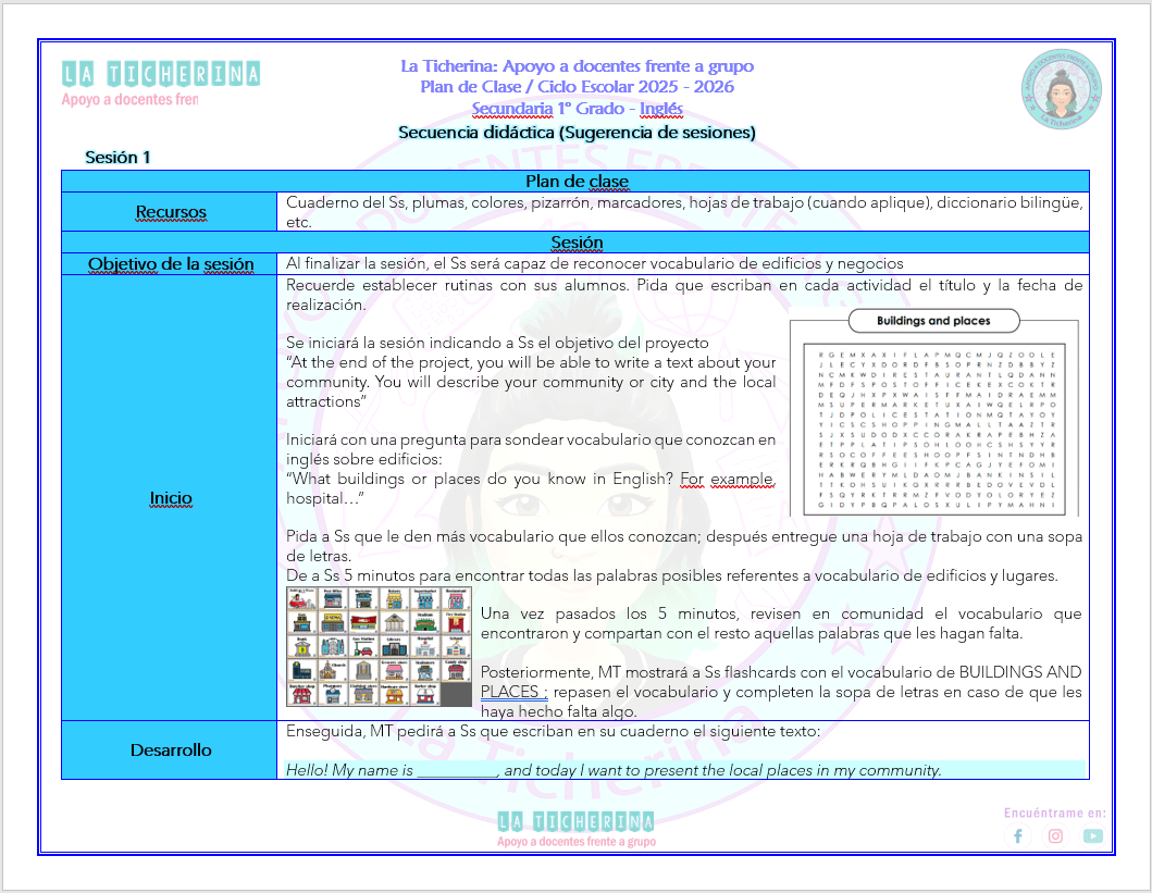 Planeación Inglés Contenido 8 / Creaciones literarias / 1° de Secundaria Ciclo 2025 - 2026 - Imagen 2