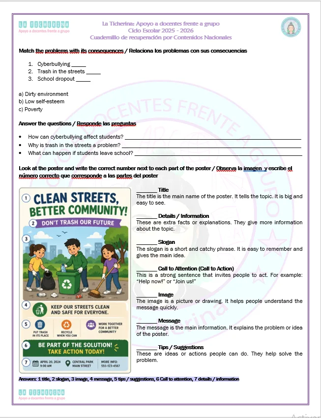 Cuadernillo de Recuperación de Inglés y Examen extraordinario / 3° de Secundaria Ciclo 2025 - 2026 - Imagen 4