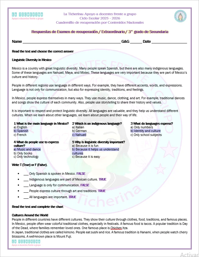 Cuadernillo de Recuperación de Inglés y Examen extraordinario / 3° de Secundaria Ciclo 2025 - 2026 - Imagen 6
