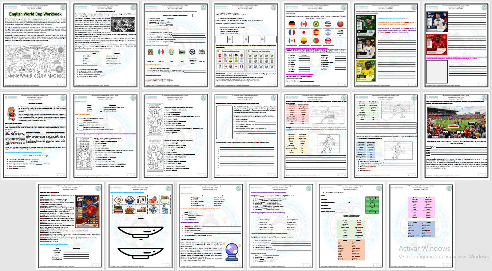 English World Cup 2026 Workbook | 1° 2° 3° de Secundaria | Mundial 2026 - Imagen 4